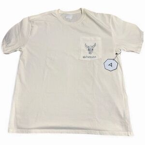 Alchemist Skull Graphic Pocket Tee Men's Ivory Short Sleeve XXL